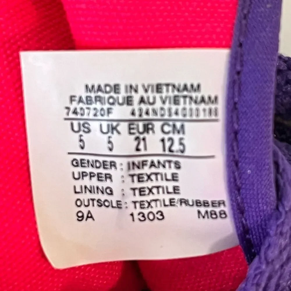 Converse Chuck Taylor High Tops   Purple And Pink.  Infant Size 5